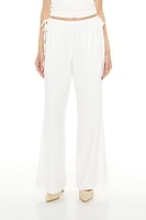 Shirred Tie-Waist Wide-Leg Pants