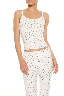 Cherry Print Cropped Cami