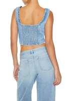 Denim Bustier Crop Top