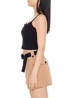 Cropped Lace-Trim Cami