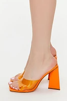 Clear Open-Toe Block Heels