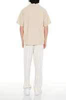 Striped Drawstring Straight Pants