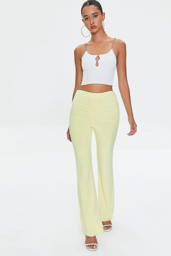 Ruched High-Rise Pants