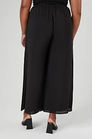 Plus Split Wide-Leg Pants