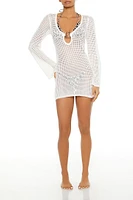 Crochet O-Ring Swim Cover-Up Mini Dress