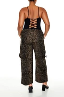 Plus Leopard Cargo Pants