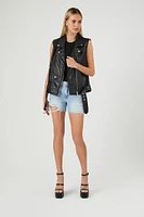 Faux Leather Moto Vest