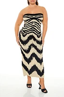 Plus Chevron Tube Maxi Dress