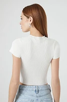 Fitted Sweater-Knit Crop Top