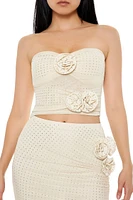 Rhinestone Rosette Tube Top