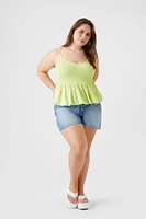 Plus Smocked Flounce Cami
