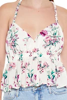 Floral Print T-Back Cami