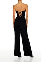 Lace-Up Strapless Jumpsuit