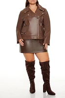 Plus Faux Leather Moto Jacket