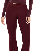 Sweater-Knit Mid-Rise Flare Pants