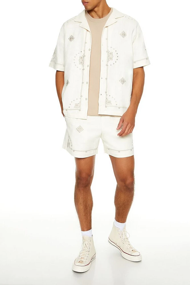 Geo Embroidered Shorts