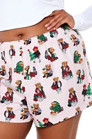 Plus Teddy Bear Pajama Shorts