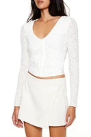 Lace Hook-&-Eye Crop Top