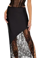 Eyelash Lace Midi Skirt