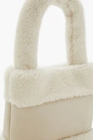 Faux Leather & Shearling Handbag