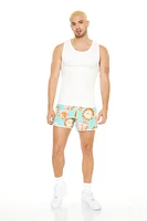 Floral Print Ringer Swim Trunks