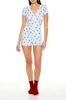 Gingham Cherry Pajama Romper