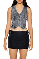 Notched Denim Vest