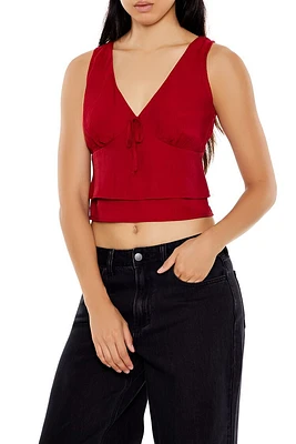 Chiffon Open-Back Crop Top