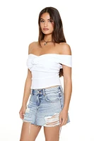 Off-the-Shoulder Rosette Top