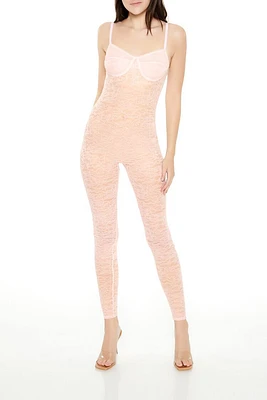 Fitted Sheer Lace Cami Jumpsuit