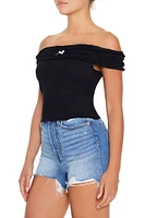 Off-The-Shoulder Bow Crop Top