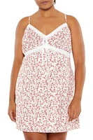 Plus Floral Lace Mini Dress