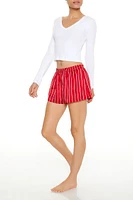 Satin Striped Pajama Shorts