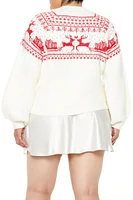 Plus Fair Isle Reindeer Sweater