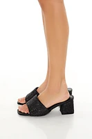 Straw Square-Toe Heels