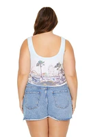 Plus Beach Boardwalk Crop Top