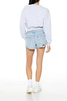 Distressed High-Rise Denim Shorts