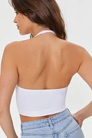 Seamless Ribbed Knit Halter Top