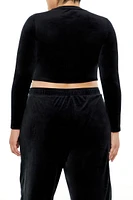 Plus Velour Crop Top