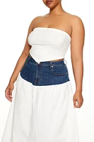 Plus Lace Cropped Tube Top