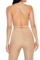 Rhinestone Mesh Cropped Cami