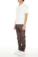 Oil Wash Moto Skinny Jeans