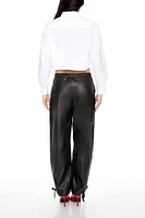 Faux Leather Drawstring Pants