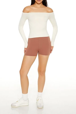 Cotton-Blend Mid-Rise Biker Shorts