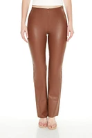 Faux Leather High-Rise Bootcut Pants