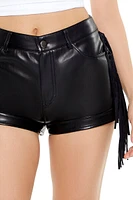 Faux Leather Fringe Shorts