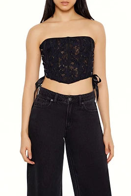 Lace Corset Tube Crop Top