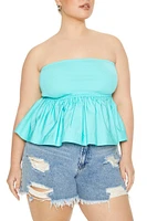 Plus Strapless Peplum Top