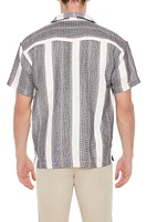 Textured Striped Short-Sleeve Shirt