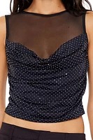 Rhinestone Illusion Crop Top